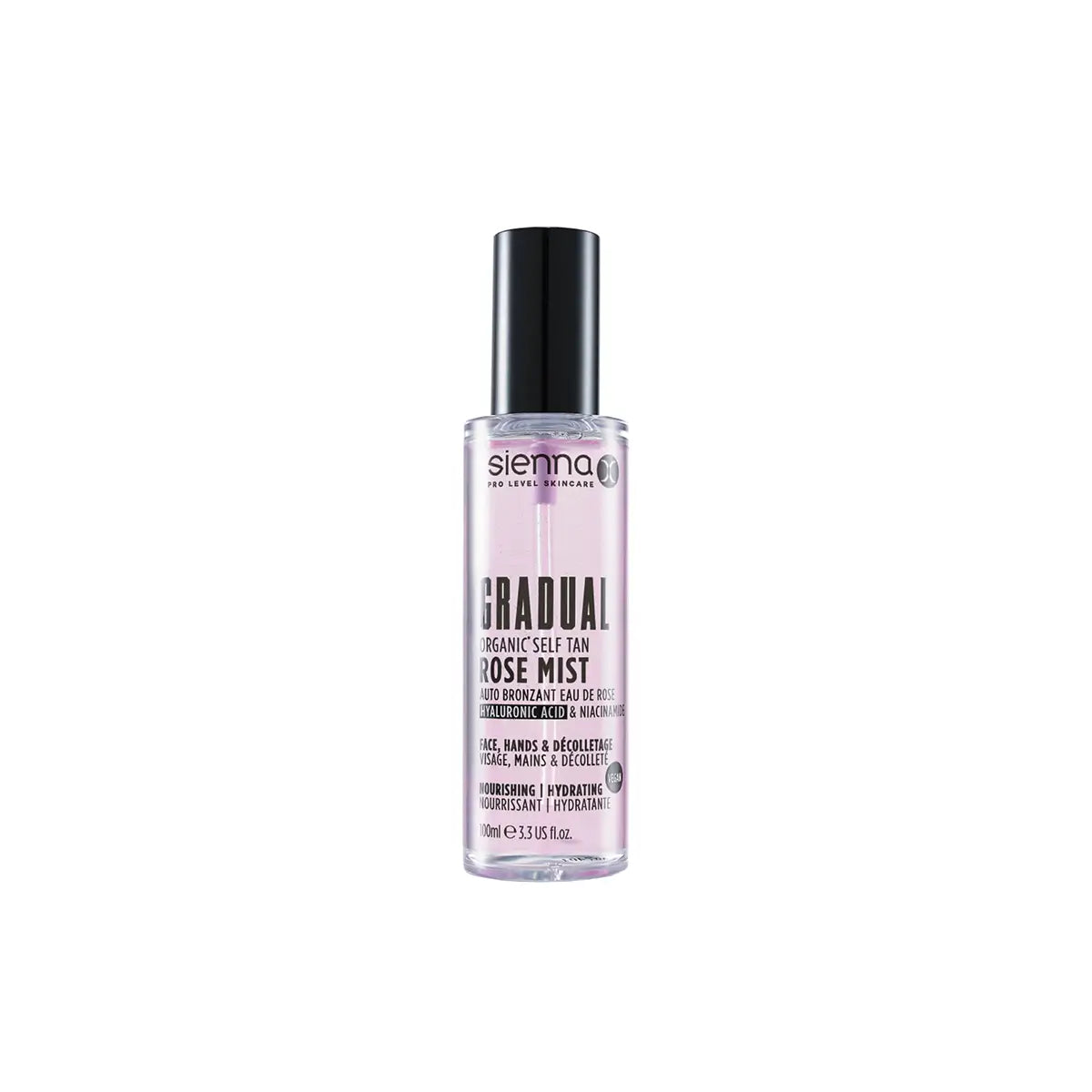 SIENNA X savaiminio įdegio rožių vandens dulksna GRADUAL ORGANIC ROSE MIST, 100ml