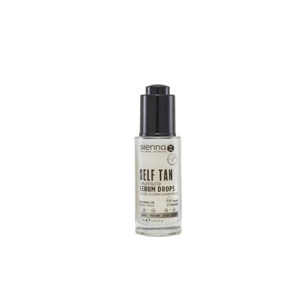 SIENNA X savaiminio įdegio serumas veidui CONCENTRATED SERUM DROPS, 30ml