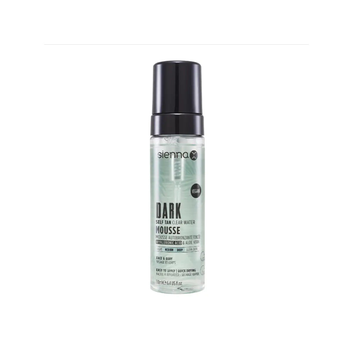 SIENNA X skaidrios savaiminio įdegio putos DARK TAN WATER MOUSSE, 190ml