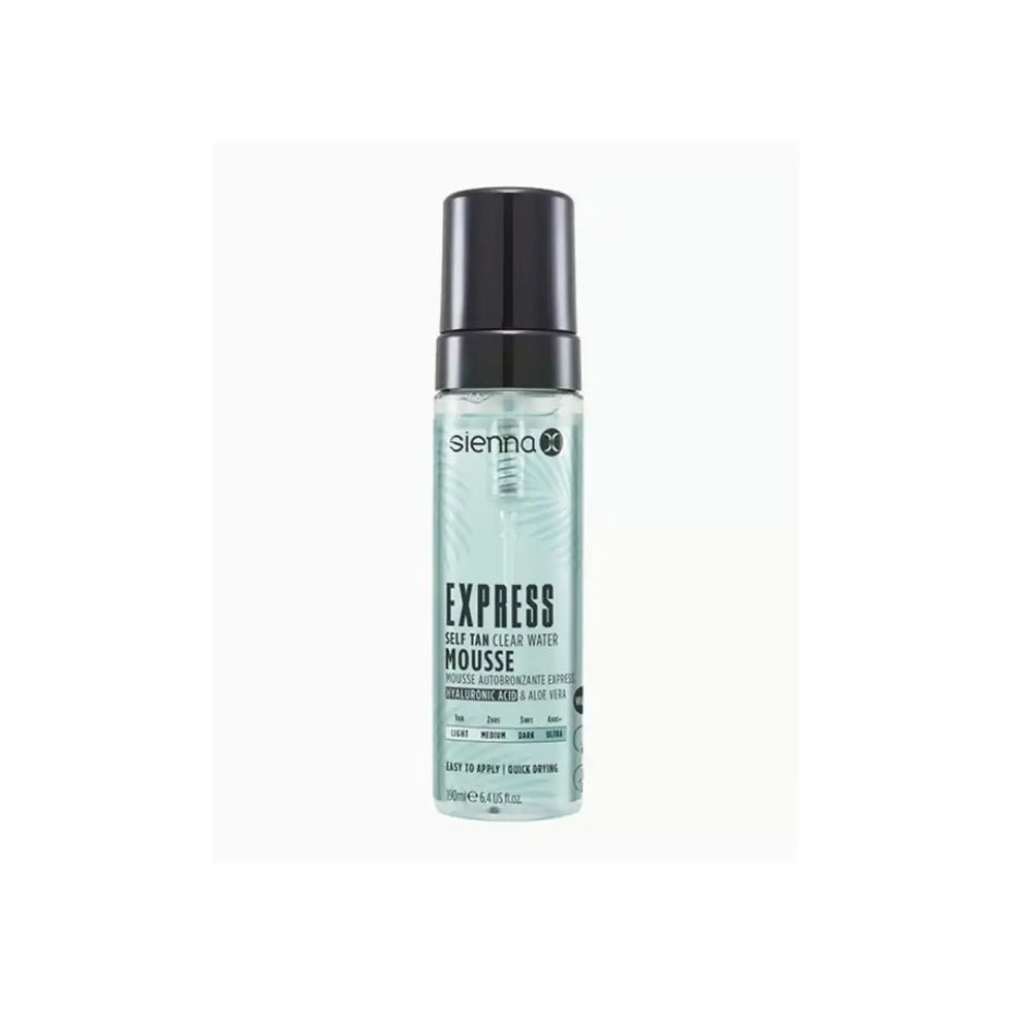 SIENNA X skaidrios savaiminio įdegio putos EXPRESS TAN WATER MOUSSE, 190ml