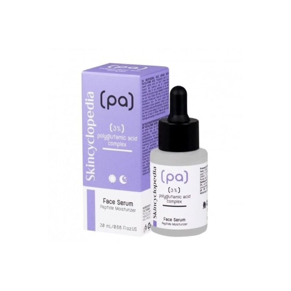 Skincyclopedia drėkinamasis veido serumas su 3% poliglutamo rūgšties kompleksu, 30ml