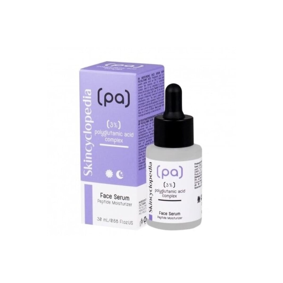 Skincyclopedia drėkinamasis veido serumas su 3% poliglutamo rūgšties kompleksu, 30ml