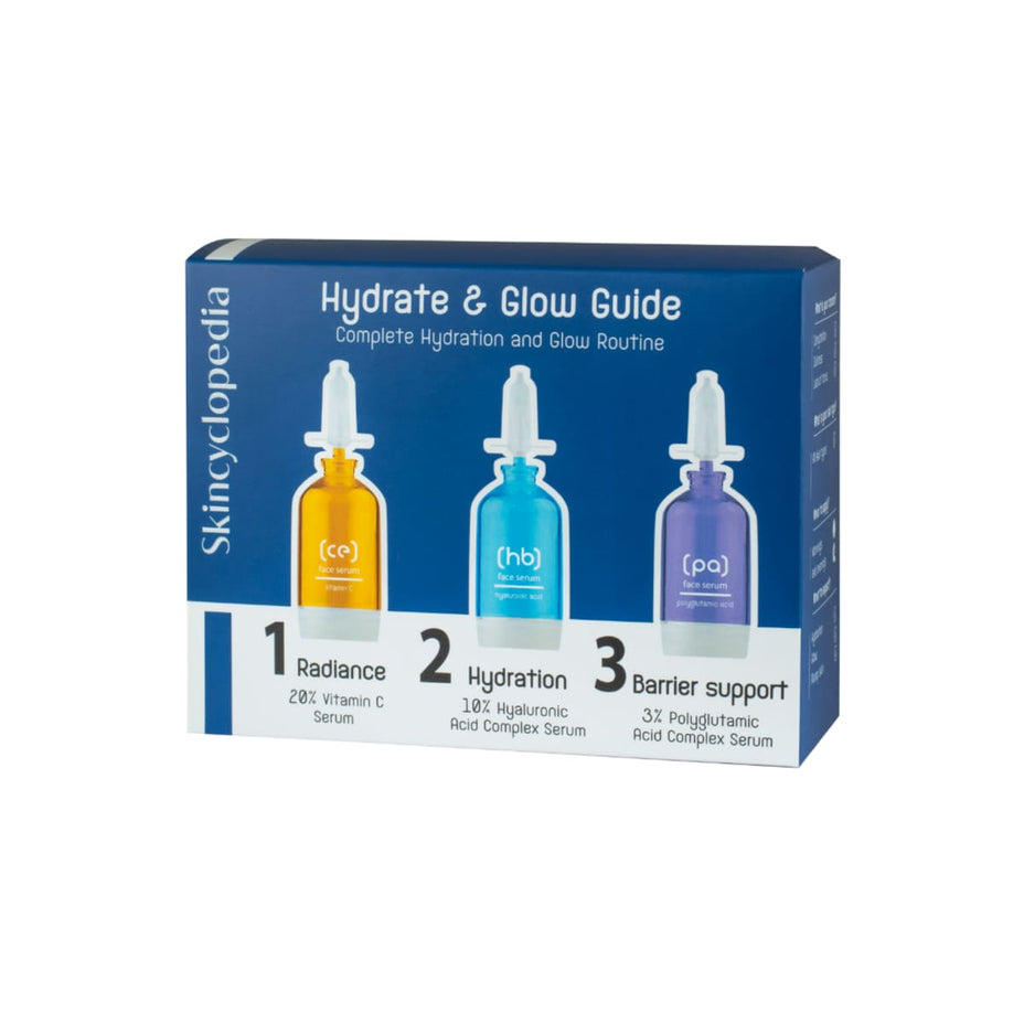 Skincyclopedia drėkinamųjų veido serumų rinkinys, 3*15ml