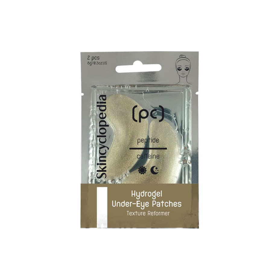 Skincyclopedia gelinės paakių kaukės su peptidais, kofeinu, hialurono rūgštimi ir kolagenu, 2vnt