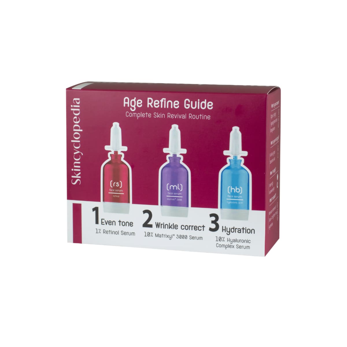 Skincyclopedia veido serumų nuo senėjimo rinkinys, 3*15ml
