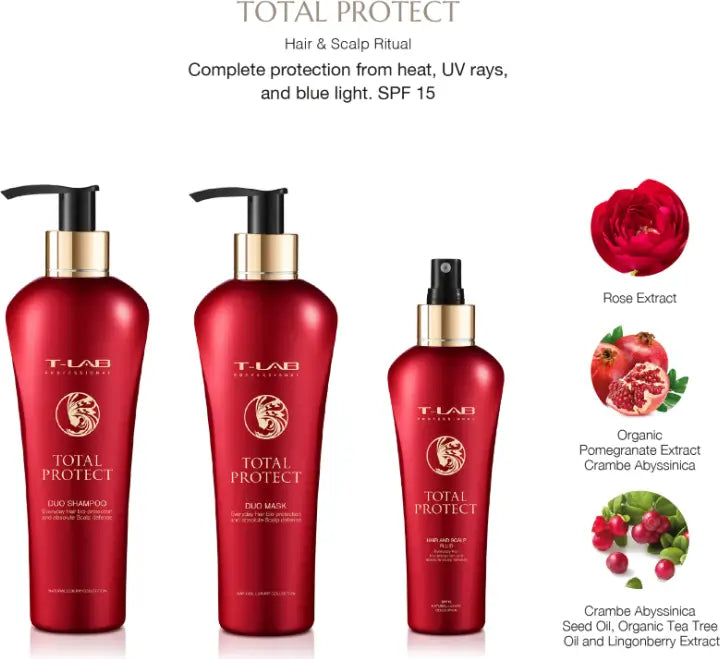 T-LAB Professional Total Protect Duo Mask Dažytų ar chemiškai apdorotų plaukų kaukė 300ml