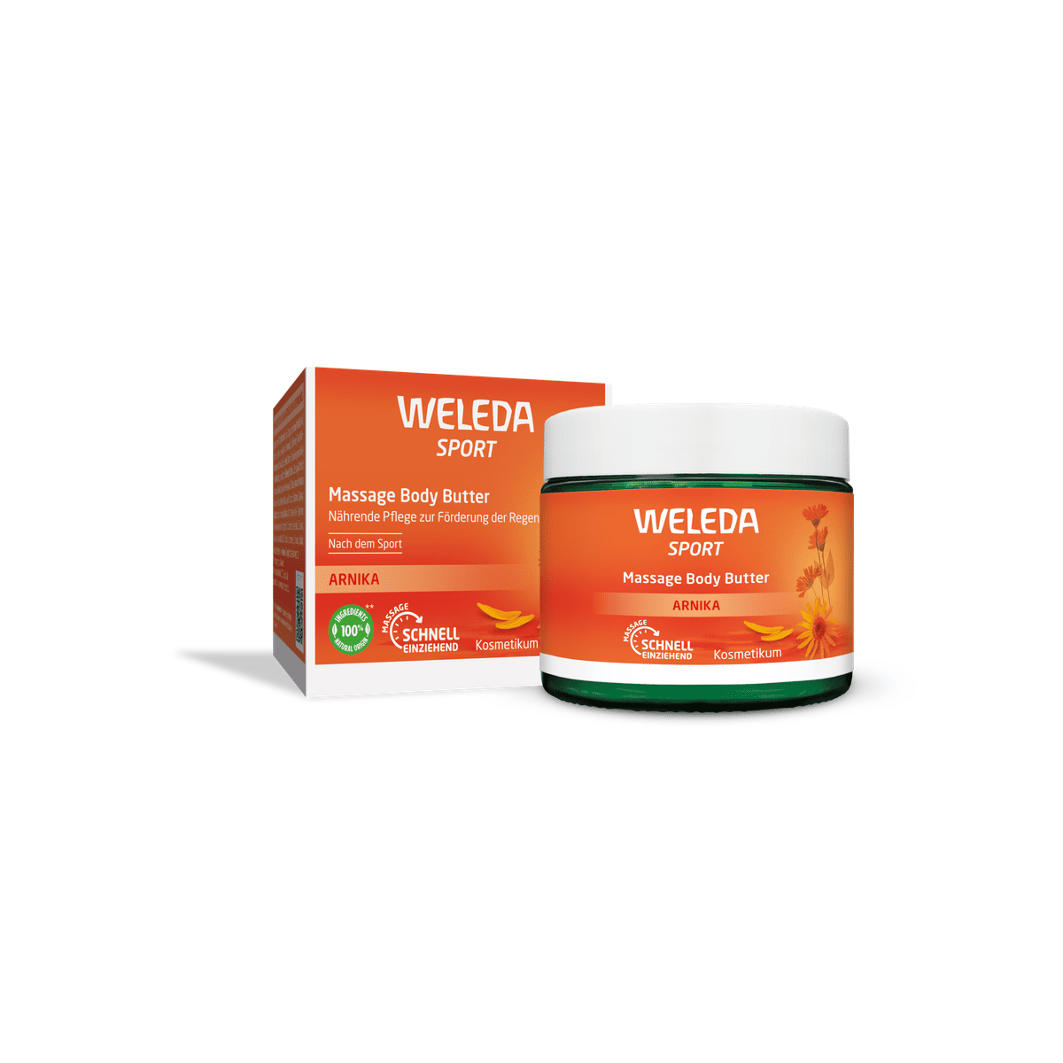 WELEDA Arnica Sport masažinis kūno sviestas, 150 ml