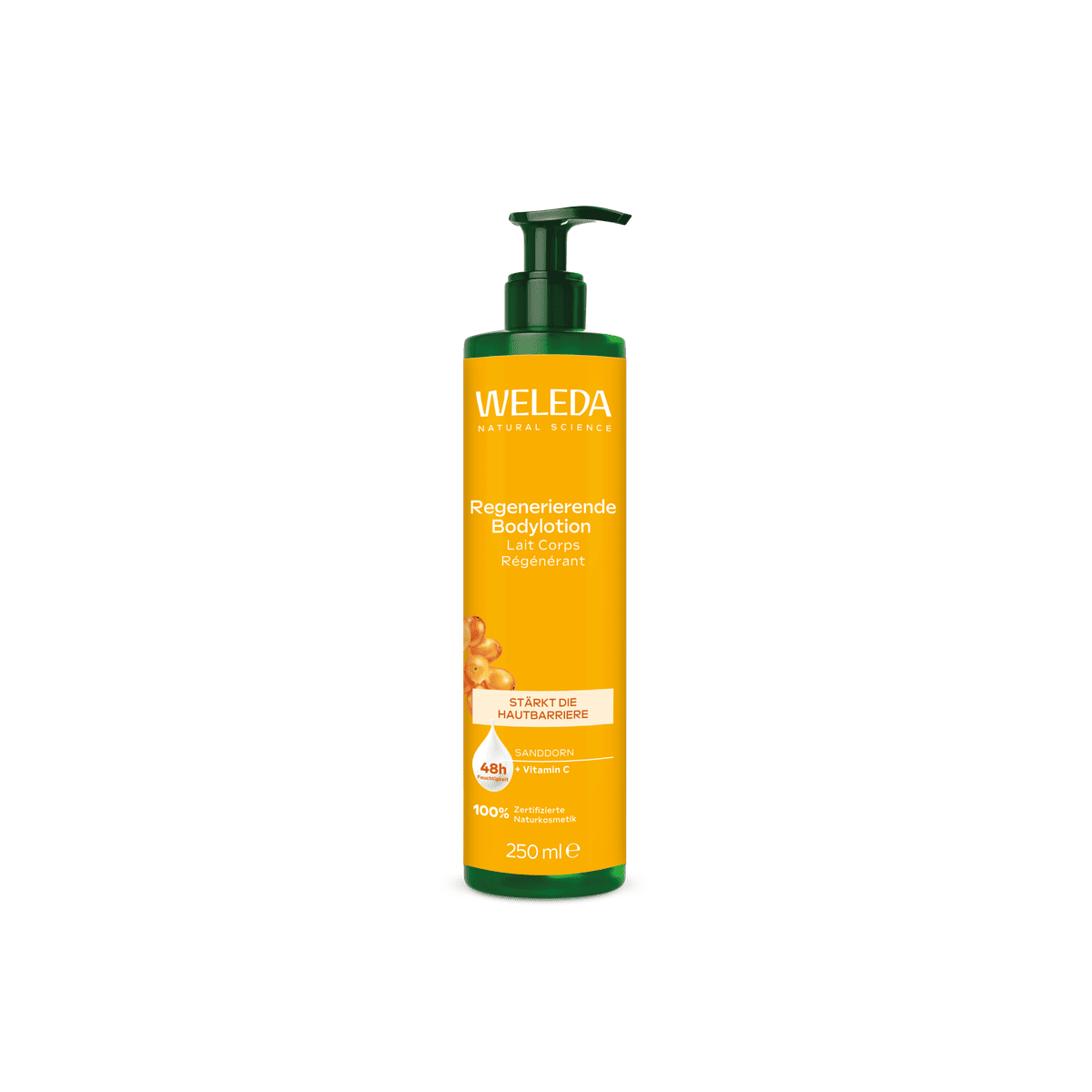 WELEDA regeneruojamasis kūno losjonas su šaltalankiais, 250 ml